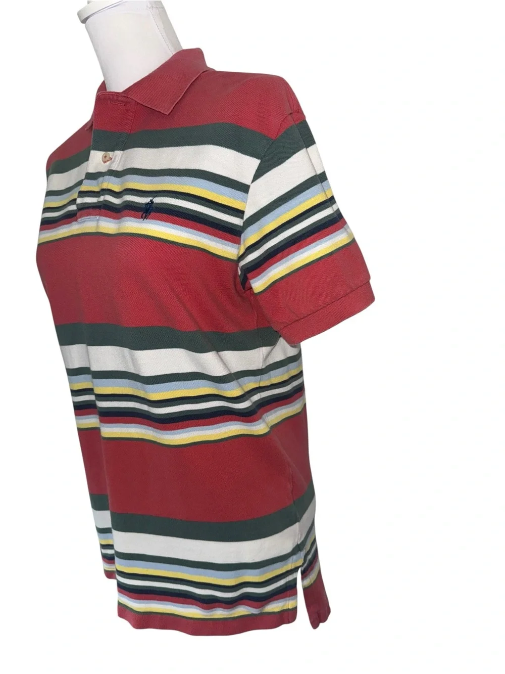 Vintage Polo Ralph Lauren Striped Polo Shirt Mens Small Multicolor 100% Cotton